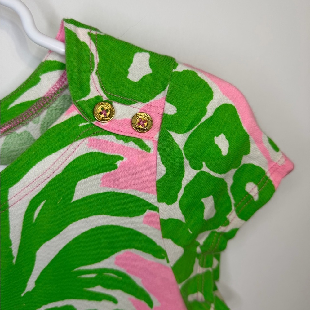 Lilly Pulitzer Loren Pink Pineapple Flamenco 100% Pima Cotton Dress Size Small - Picture 4 of 7